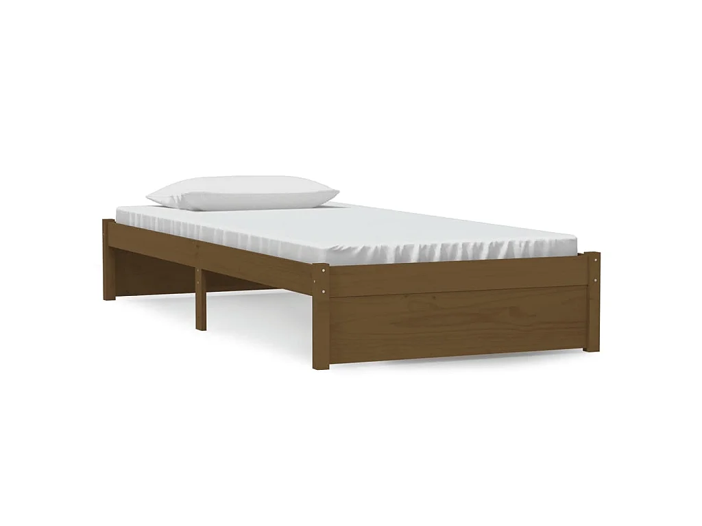 Bedframe massief hout honingbruin 90x190 cm