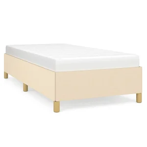 Bedframe stof crèmekleurig 90×190 cm