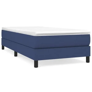 Bedframe stof blauw 90×190 cm