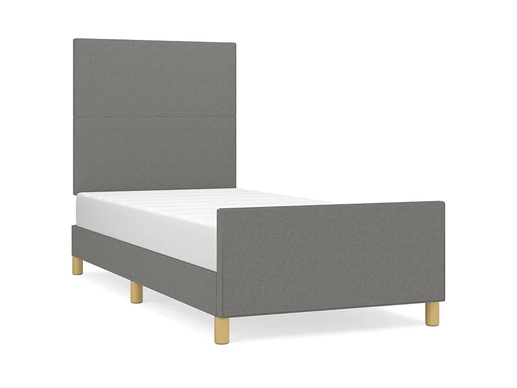 Bedframe zonder matras 100x200 cm stof donkergrijs