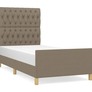 Bedframe zonder matras 100×200 cm stof taupe Bedframe zonder matras 100×200 cm stof taupe