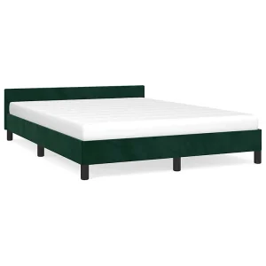 Bedframe zonder matras 140×190 cm fluweel donkergroen Bedframe zonder matras 140×190 cm fluweel donkergroen