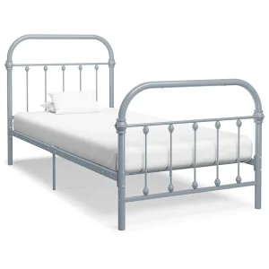 Bedframe metaal grijs 90×200 cm Bedframe metaal grijs 90×200 cm
