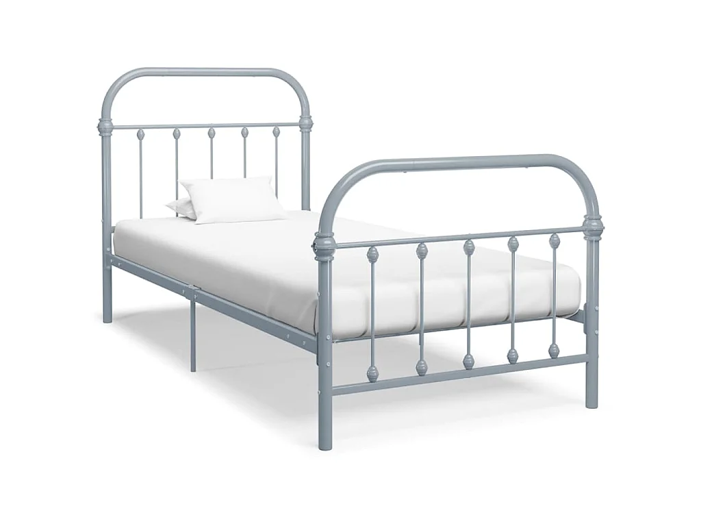 Bedframe metaal grijs 90x200 cm