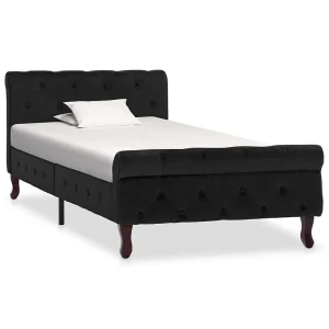 Bedframe fluweel zwart 90×200 cm