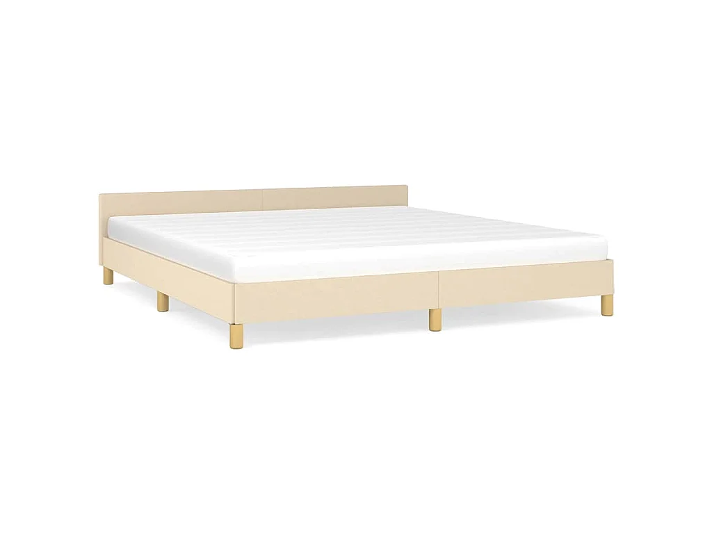 Bedframe zonder matras stof crèmekleurig 160x200 cm