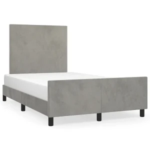 Bedframe zonder matras 120×200 cm fluweel lichtgrijs Bedframe zonder matras 120×200 cm fluweel lichtgrijs