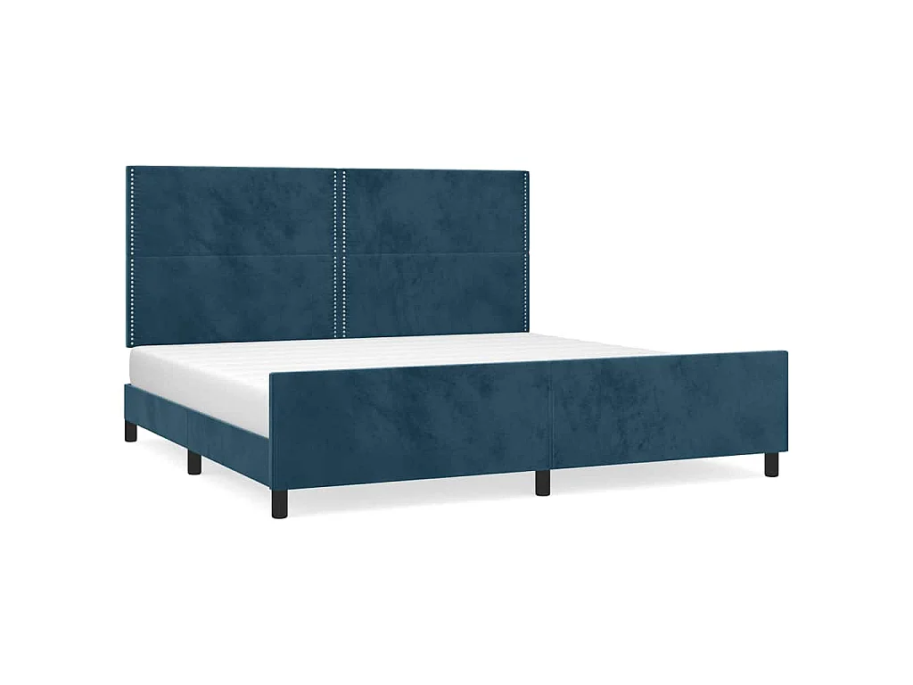 Bedframe zonder matras 200x200 cm fluweel donkerblauw