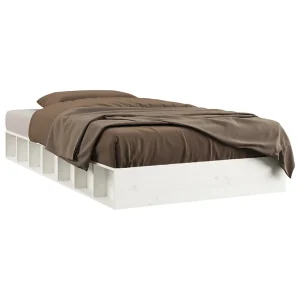 Bedframe massief hout wit 120×190 cm Bedframe massief hout wit 120×190 cm