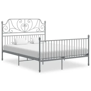 Bedframe metaal grijs 160×200 cm Bedframe metaal grijs 160×200 cm