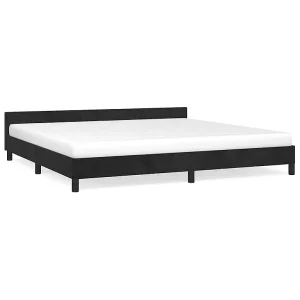 Bedframe zonder matras 200×200 cm fluweel zwart Bedframe zonder matras 200×200 cm fluweel zwart