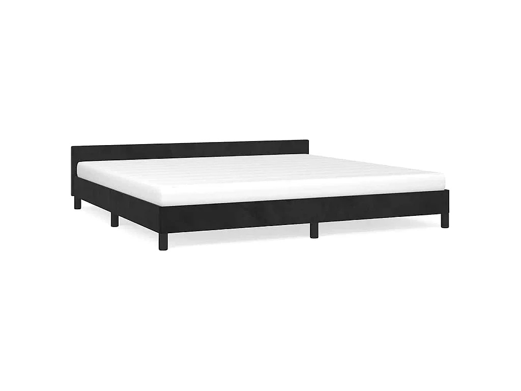 Bedframe zonder matras 200x200 cm fluweel zwart