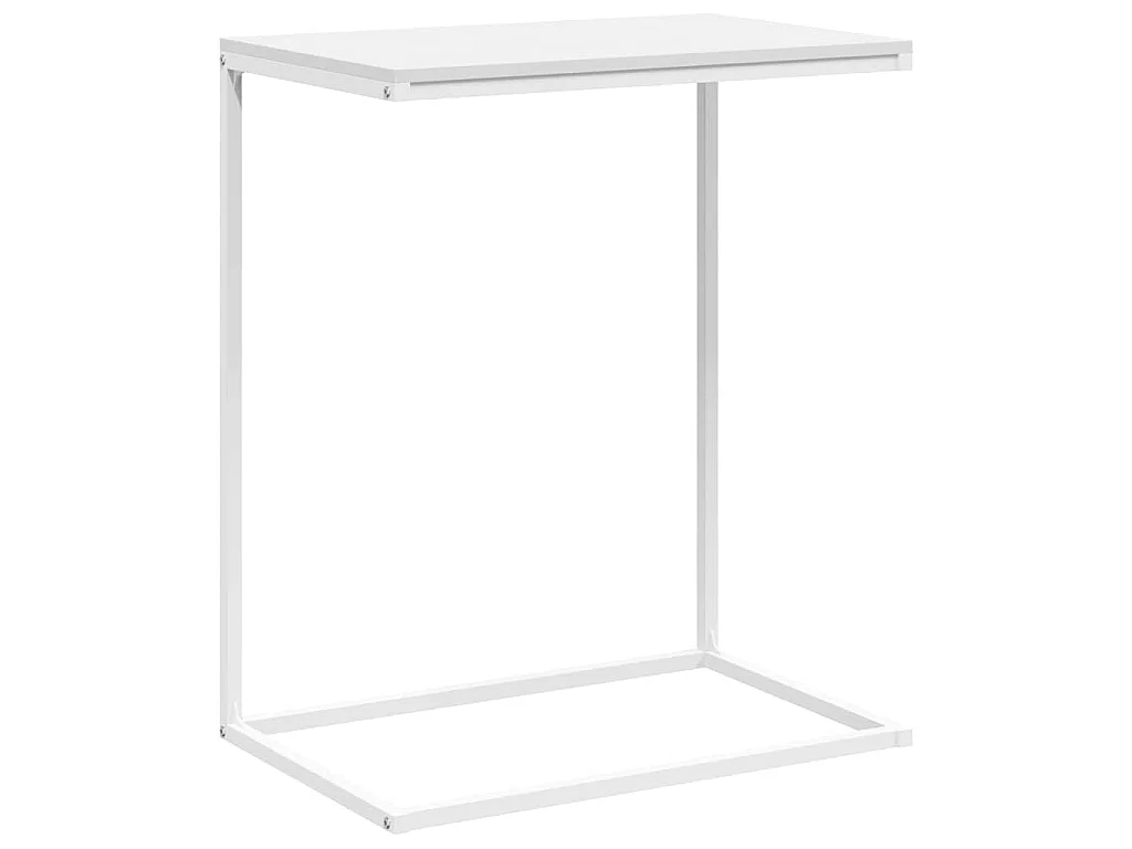 Bijzettafel 55x35x66 cm bewerkt hout wit