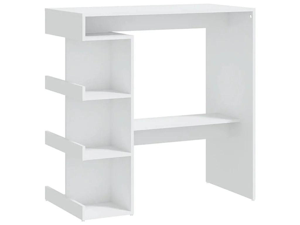 Bartafel met opbergrek 100x50x101,5 cm bewerkt hout wit