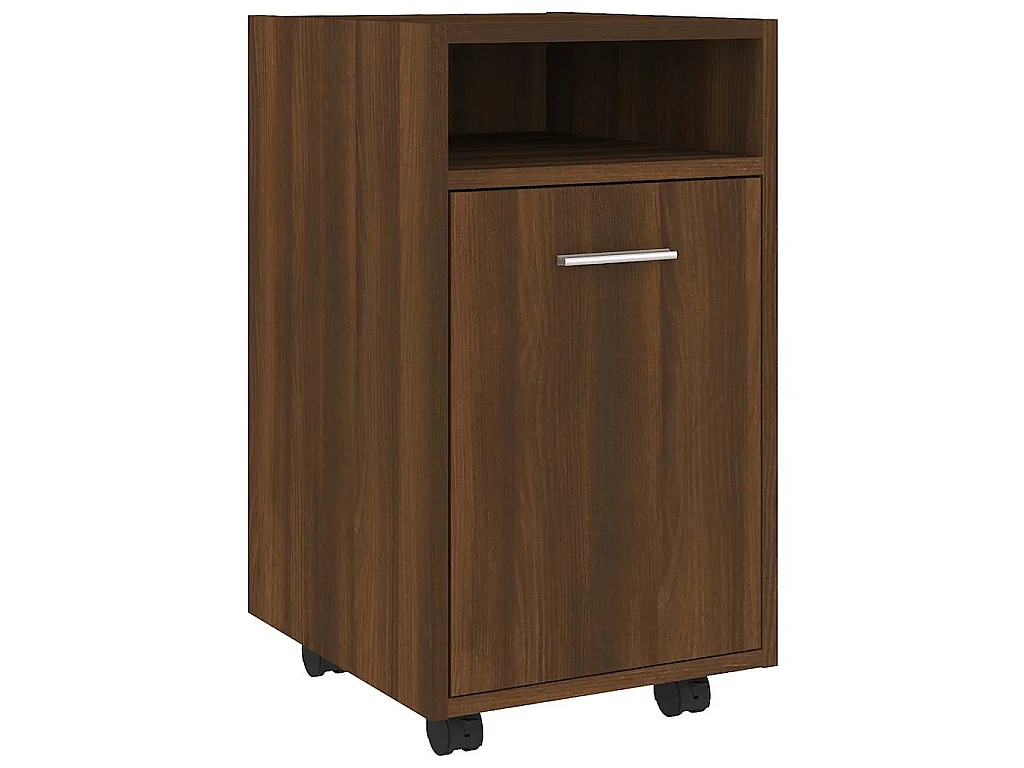 Bijzetkast met wielen 33x38x60 cm bewerkt hout bruineikenkleur