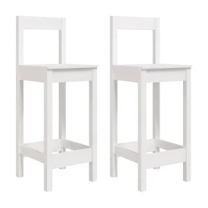 Barstoelen 2 st 40×41,5×112 cm massief grenenhout wit Barstoelen 2 st 40×41,5×112 cm massief grenenhout wit