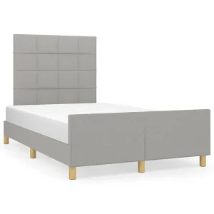 Bedframe zonder matras 120×200 cm stof lichtgrijs Bedframe zonder matras 120×200 cm stof lichtgrijs