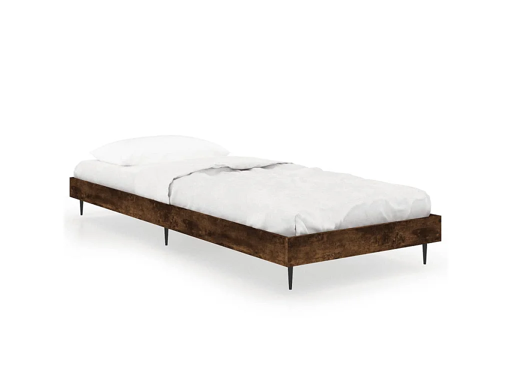 Bedframe zonder matras hout gerookt eikenkleurig 75x190 cm