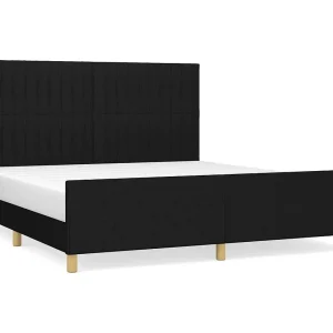 Bedframe zonder matras stof zwart 180×200 cm Bedframe zonder matras stof zwart 180×200 cm
