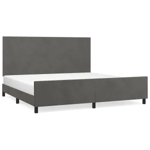 Bedframe zonder matras 200×200 cm fluweel donkergrijs