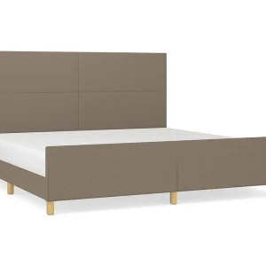 Bedframe zonder matras stof taupe 200×200 cm Bedframe zonder matras stof taupe 200×200 cm