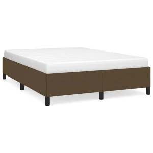 Bedframe zonder matras stof donkerbruin 140×190 cm Bedframe zonder matras stof donkerbruin 140×190 cm
