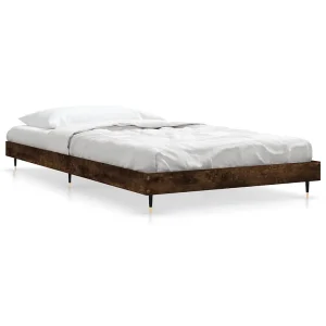 Bedframe zonder matras hout gerookt eikenkleurig 100×200 cm Bedframe zonder matras hout gerookt eikenkleurig 100×200 cm