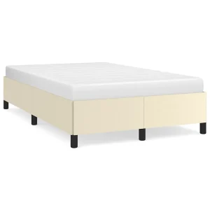 Bedframe kunstleer crèmekleurig 120×200 cm