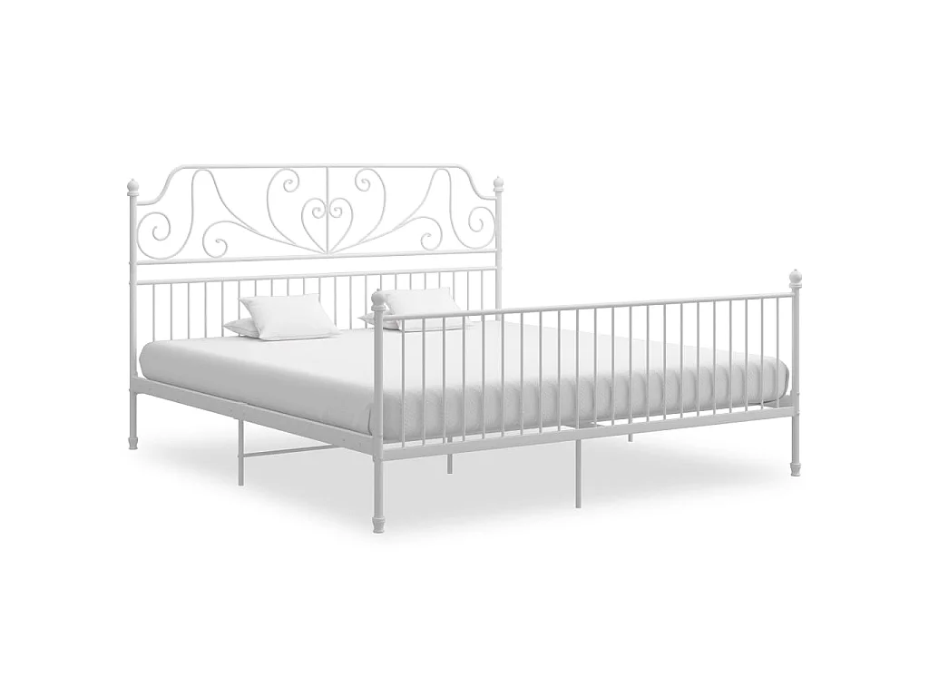 Bedframe metaal wit 200x200 cm