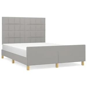 Bedframe zonder matras stof lichtgrijs 140×200 cm