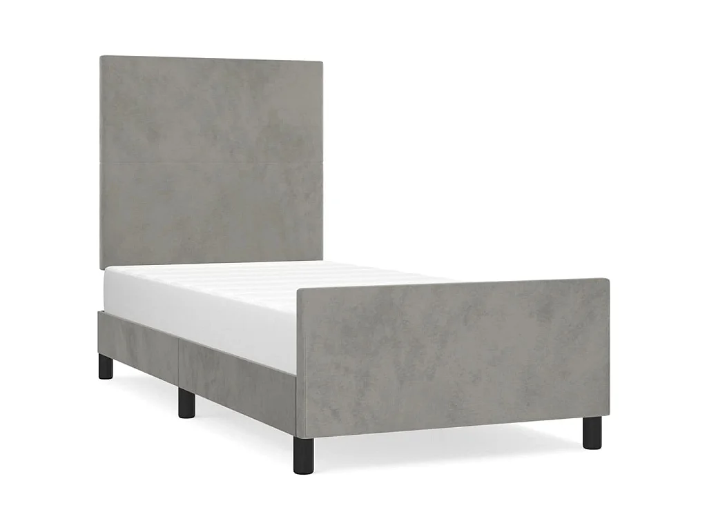 Bedframe zonder matras 80x200 cm fluweel lichtgrijs