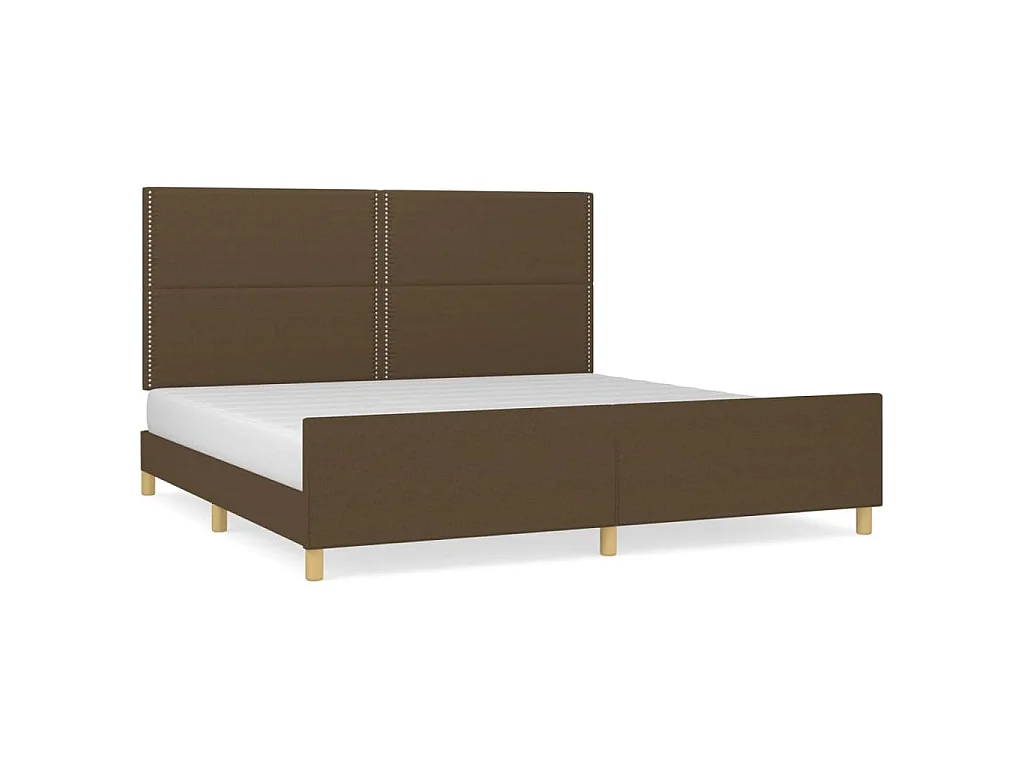 Bedframe zonder matras stof donkerbruin 200x200 cm