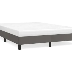 Bedframe kunstleer grijs 140×200 cm