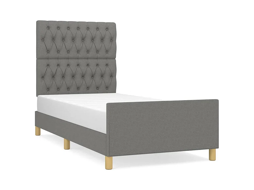 Bedframe zonder matras 90x190 cm stof donkergrijs