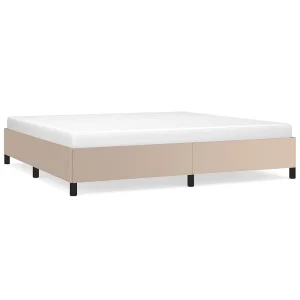 Bedframe kunstleer cappuccinokleurig 200×200 cm