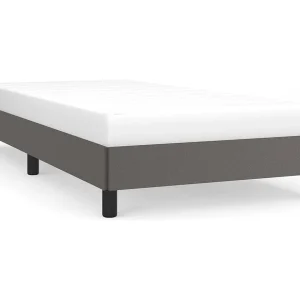 Bedframe kunstleer grijs 90×190 cm