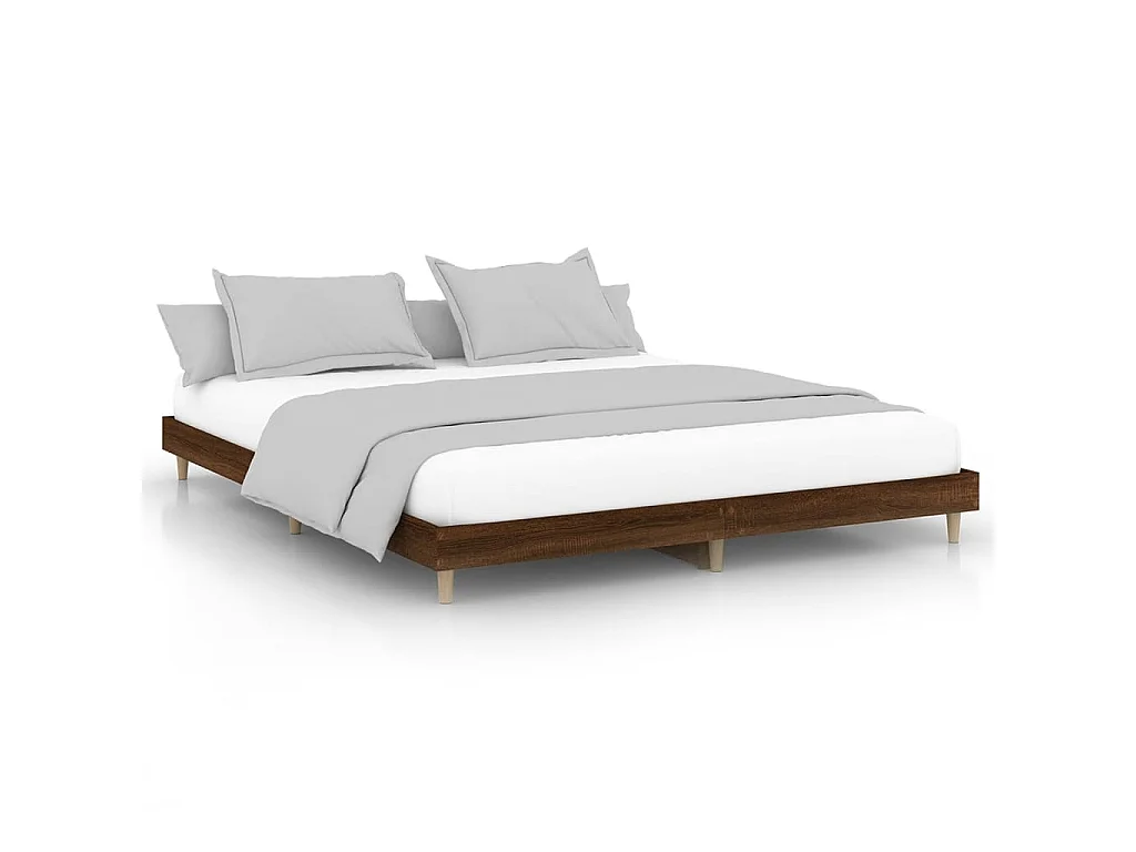 Bedframe bewerkt hout bruin eikenkleur 200x200 cm