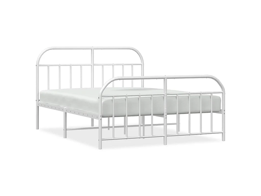 Bedframe met hoofd- en voeteneinde metaal wit 140x200 cm