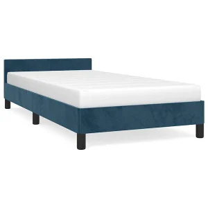 Bedframe zonder matras 90×190 cm fluweel donkerblauw Bedframe zonder matras 90×190 cm fluweel donkerblauw