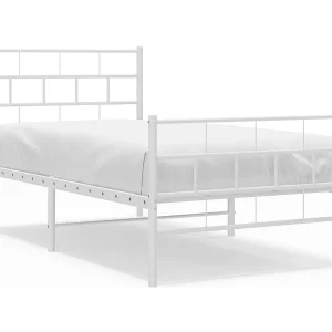 Bedframe met hoofd- en voeteneinde metaal wit 107×203 cm Bedframe met hoofd- en voeteneinde metaal wit 107×203 cm