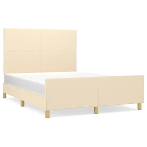 Bedframe zonder matras stof crèmekleurig 140×200 cm