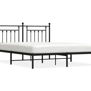 Bedframe met hoofdbord metaal zwart 160×200 cm Bedframe met hoofdbord metaal zwart 160×200 cm