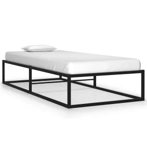 Bedframe metaal zwart 90×200 cm Bedframe metaal zwart 90×200 cm