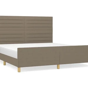 Bedframe zonder matras stof taupe 160×200 cm Bedframe zonder matras stof taupe 160×200 cm
