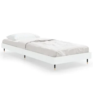 Bedframe bewerkt hout wit 75×190 cm Bedframe bewerkt hout wit 75×190 cm