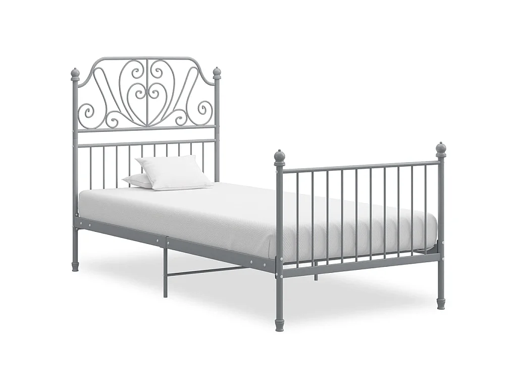 Bedframe metaal grijs 90x200 cm