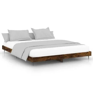Bedframe zonder matras hout gerookt eikenkleurig 120×200 cm