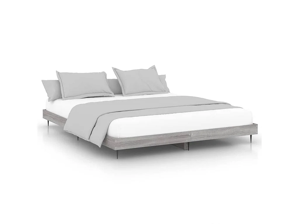 Bedframe bewerkt hout grijs sonoma eikenkleurig 140x200 cm