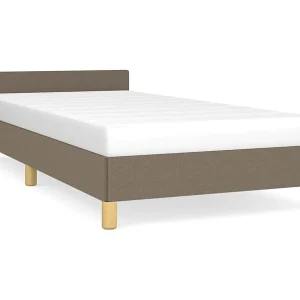Bedframe met hoofdeinde zonder matras 80×200 cm stof taupe