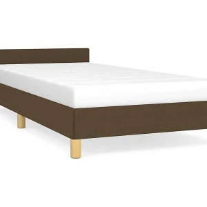 Bedframe zonder matras 90×190 cm stof donkerbruin